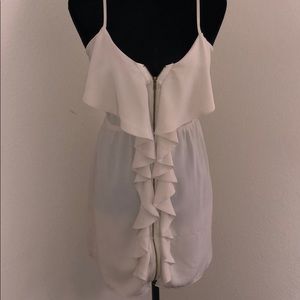 Cream and Gold Zip Up Dress